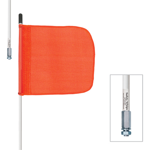Tiges de s&eacute;curit&eacute; robustes Safety Whip, Fixation Filet&eacute;, Hauteur 5', Orange Distribution Jean Lapalme