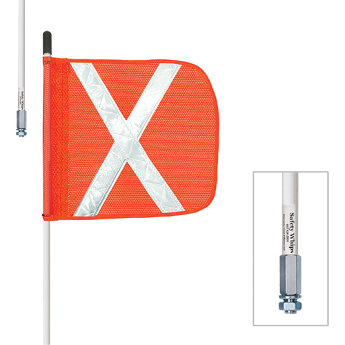 Safety Whip&reg; Heavy-Duty Whips, Threaded Mount, 5' High, Orange Distribution Jean Lapalme