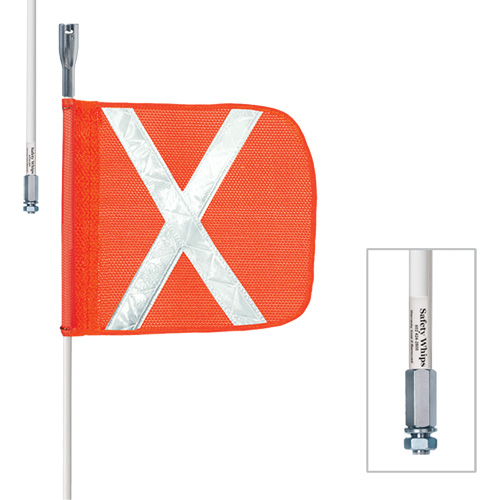 Safety Whip&reg; Heavy-Duty Whips, Threaded Mount, 5' High, Orange Distribution Jean Lapalme
