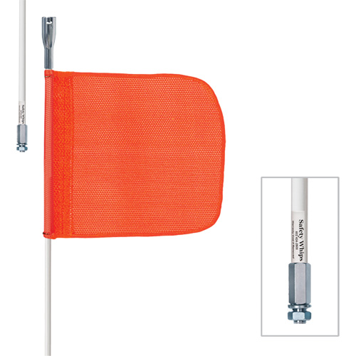 Safety Whip&reg; Heavy-Duty Whips, Threaded Mount, 10' High, Orange Distribution Jean Lapalme