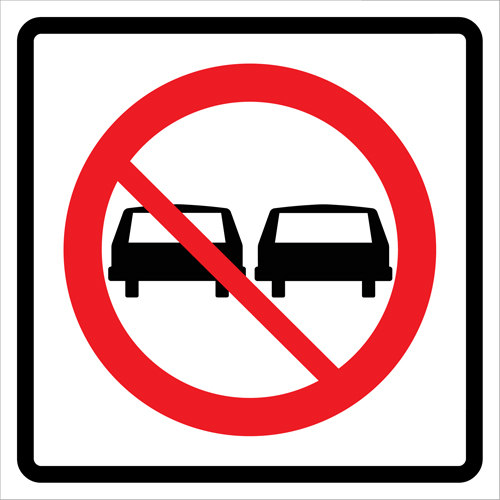 No Passing Roll-Up Traffic Sign, 29-1/2" x 29-1/2", Vinyl, Pictogram Distribution Jean Lapalme