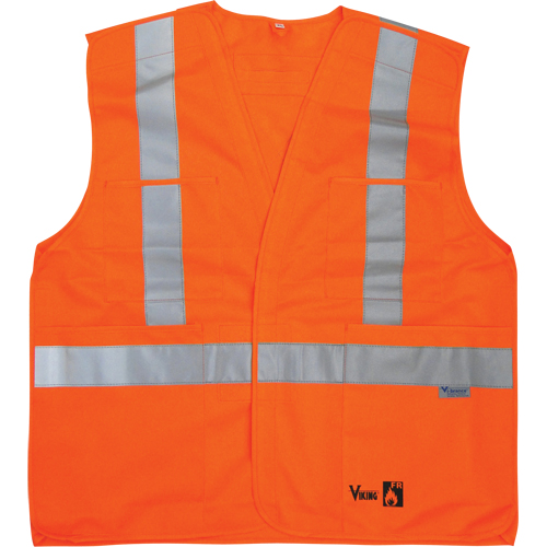 Vestes de s&eacute;curit&eacute; ignifug&eacute;es, Orange haute visibilit&eacute;, Moyen/Petit, Polyester Distribution Jean Lapalme