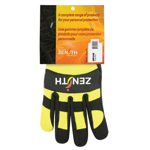 Gants de m&eacute;canicien ZM500 haute visibilit&eacute; r&eacute;sistants aux coupures, Paume PEHP, Taille 2T-Grand Distribution Jean Lapalme
