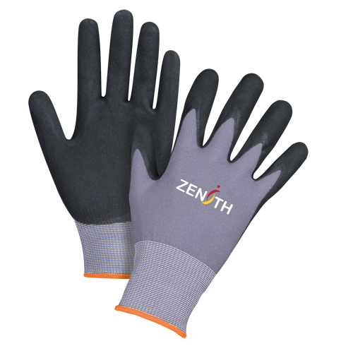 Gants ZX-1 de premi&egrave;re qualit&eacute; compatibles avec les &eacute;crans tactiles, 7/Petit, R&ecirc;vetement Nitrile/Mousse de nitrile, Calibre 15, Enveloppe en Nylon Distribution Jean Lapalme