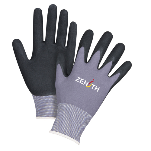 Gants ZX-1 de premi&egrave;re qualit&eacute; compatibles avec les &eacute;crans tactiles, 8/Moyen, R&ecirc;vetement Nitrile/Mousse de nitrile, Calibre 15, Enveloppe en Nylon Distribution Jean Lapalme