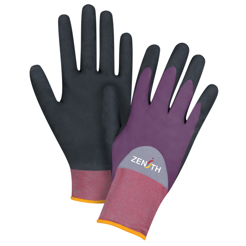 Gants enduits de premi&egrave;re qualit&eacute; ZX-2, 7/Petit, R&ecirc;vetement Nitrile/Mousse de nitrile, Calibre 18, Enveloppe en Nylon Distribution Jean Lapalme