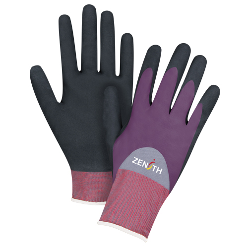 Gants enduits de premi&egrave;re qualit&eacute; ZX-2, 8/Moyen, R&ecirc;vetement Nitrile/Mousse de nitrile, Calibre 18, Enveloppe en Nylon Distribution Jean Lapalme