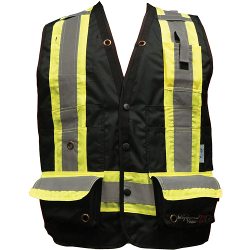 Veste de s&eacute;curit&eacute; ignifug&eacute;e pour arpenteur, Noir, Petit, Polyester Distribution Jean Lapalme
