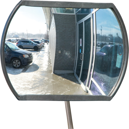 Miroir convexe rectangulaire/rond avec bras t&eacute;lescopique, 12" h x 18" la, Int&eacute;rieur/Ext&eacute;rieur Distribution Jean Lapalme