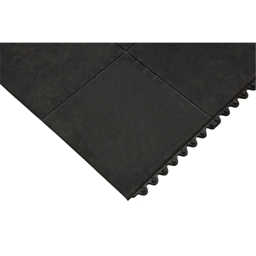 Anti-Fatigue Matting, Smooth, 3' x 3' x 1/2", Black, Natural Rubber Distribution Jean Lapalme