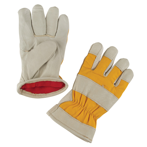 Premium Winter-Lined Work Gloves, Medium, Grain Pigskin Palm, Foam Fleece Inner Lining Distribution Jean Lapalme