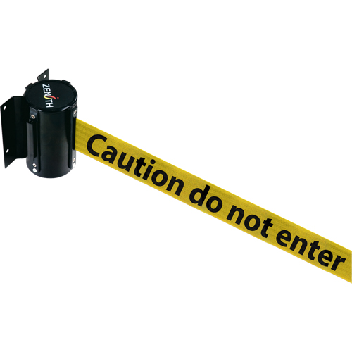 Wall Mount Barrier, Steel, Screw Mount, 7', Black/Yellow Tape Distribution Jean Lapalme