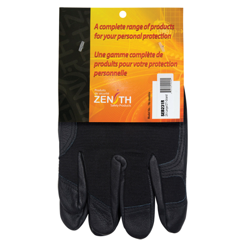 Gants pour m&eacute;canicien ZM300, Paume Cuir fleur, Taille Grand Distribution Jean Lapalme