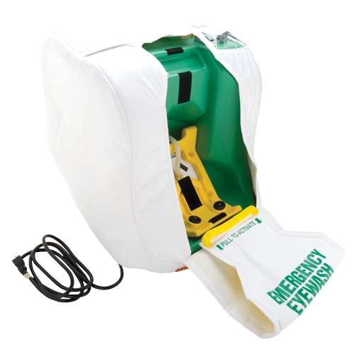 Poste de douche oculaire portable et chauff&eacute;, Aliment&eacute; par gravit&eacute;, Capacit&eacute; 16 gal., Conformit&eacute; ANSI Z358.1 Distribution Jean Lapalme