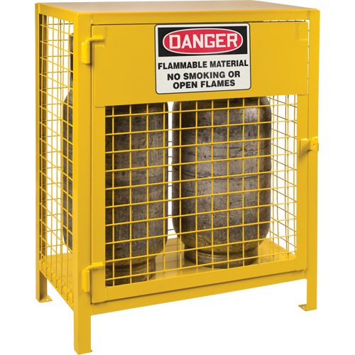 Gas Cylinder Cabinets, 2 Cylinder Capacity, 30" W x 17" D x 37" H, Yellow Distribution Jean Lapalme