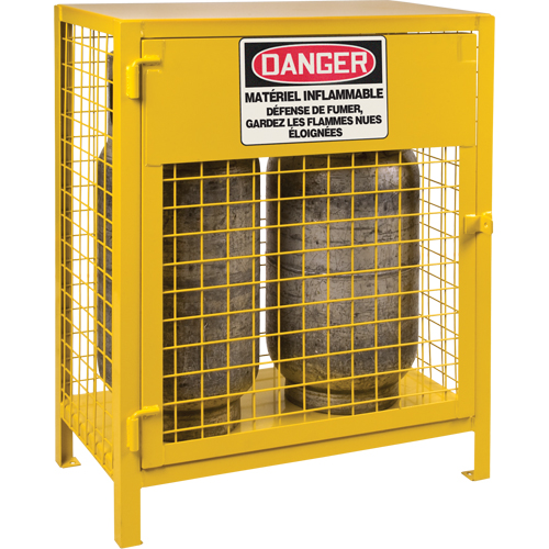 Gas Cylinder Cabinets, 2 Cylinder Capacity, 30" W x 17" D x 37" H, Yellow Distribution Jean Lapalme