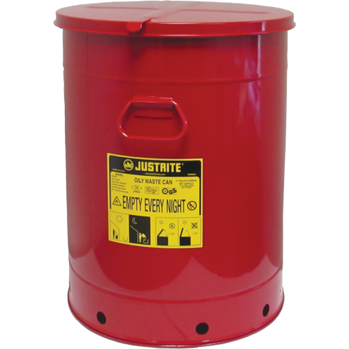 Hand Operated Oily Waste Can, FM Approved/UL Listed, 21 US gal., Red Distribution Jean Lapalme