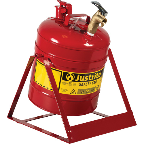 Laboratory Safety Can with Faucet, Type I, Steel, 5 US gal., Red, FM Approved Distribution Jean Lapalme