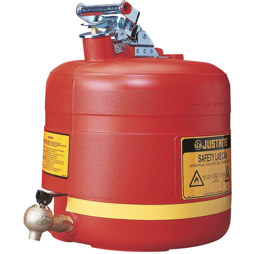 Laboratory Safety Can with Faucet, Type I, Steel, 5 US gal., Red, FM Approved Distribution Jean Lapalme