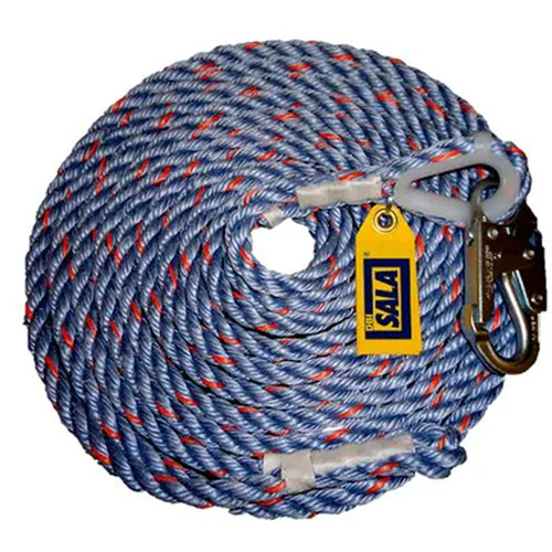 50' Rope Lifeline with Snap Hook, Polyester/Polypropylene Distribution Jean Lapalme