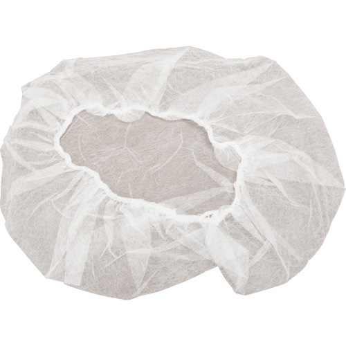 Non-Woven Bouffant Caps, Polypropylene, 24", White Distribution Jean Lapalme