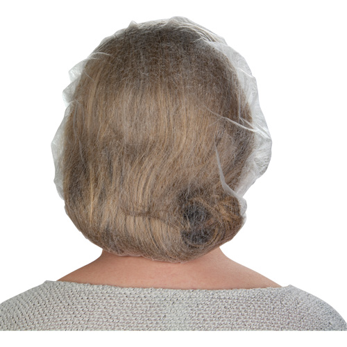 Non-Woven Bouffant Caps, Polypropylene, 21"/Large, White Distribution Jean Lapalme