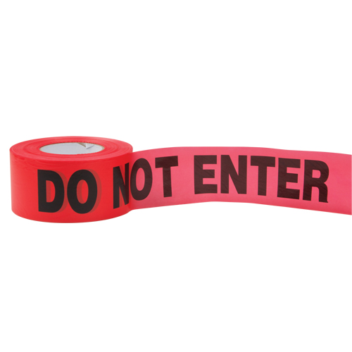 Rubans standards pour barricades, Anglais, 3" la x 1000' lo, 2 mils, Rouge Distribution Jean Lapalme