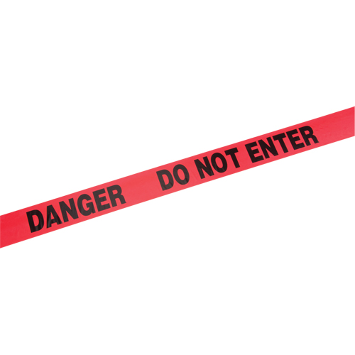 Rubans standards pour barricades, Anglais, 3" la x 1000' lo, 2 mils, Rouge Distribution Jean Lapalme