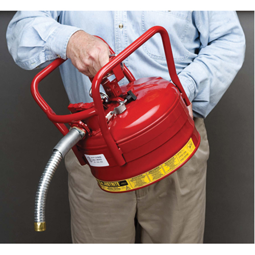 D.O.T. AccuFlow Safety Cans, Type II, Steel, 2.5 US gal., Red, FM Approved Distribution Jean Lapalme