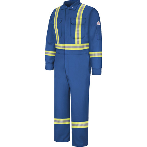 Flame-Resistant Premium Coveralls with Reflective Trim, Size 38, Royal Blue, 12.2 cal/cm² Distribution Jean Lapalme