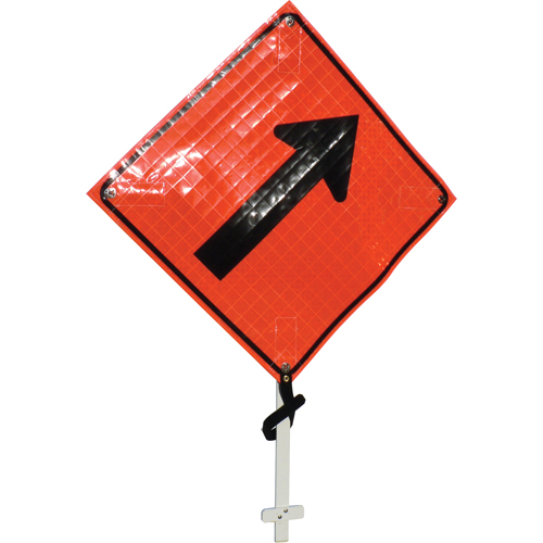 Right Diagonal Arrow Pole Sign, 24" x 24", Vinyl, Pictogram Distribution Jean Lapalme