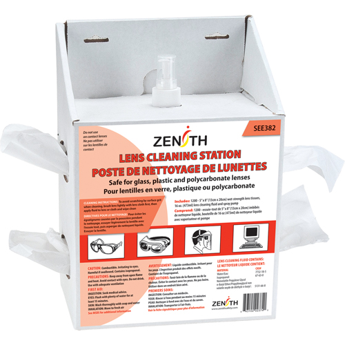 Poste de nettoyage jetables pour lentilles, Carton, 8" lo x 5" p x 12-1/2" h Distribution Jean Lapalme