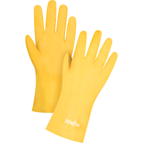 Gants &agrave; fini rugueux et r&eacute;sistants aux produits chimiques, Taille 9, 12" lo, PVC, Doublure en Interlock, 47-mil Distribution Jean Lapalme