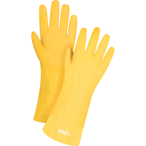 Rough-Finish Chemical-Resistant Gloves, Size 9, 14" L, PVC, Interlock Inner Lining, 47-mil Distribution Jean Lapalme