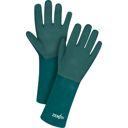 Gants verts &agrave; double enduit, 14" lo, PVC, Doublure en Jersey de coton, 70 mils Distribution Jean Lapalme
