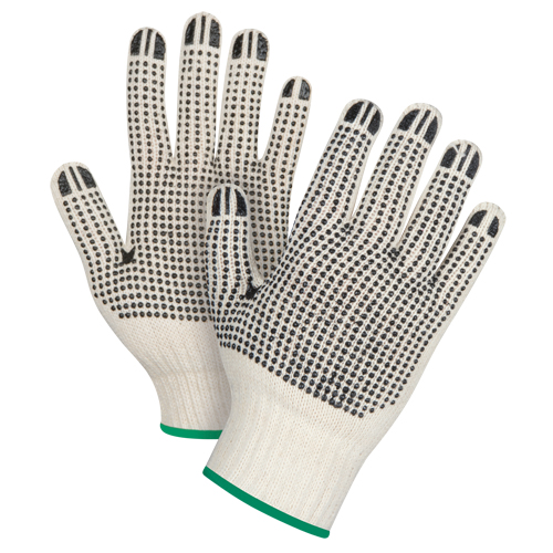 Heavyweight Double-Sided Dotted String Knit Gloves, Poly/Cotton, Double Sided, 7 Gauge, Medium Distribution Jean Lapalme