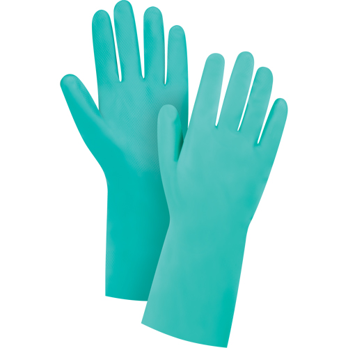 Gants r&eacute;sistants aux produits chimiques &agrave; prise en losange, Taille 9, 13" lo, Nitrile, Doublure en Ouat&eacute;e, 15 mils Distribution Jean Lapalme