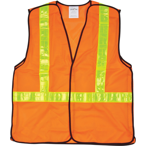 5-Point Tear-Away Traffic Safety Vest, High Visibility Orange, Medium, Polyester Distribution Jean Lapalme