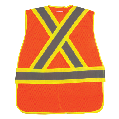Veste d'arpenteur haute visibilit&eacute;, conforme &agrave; la CSA, Orange haute visibilit&eacute;, Moyen, Polyester Distribution Jean Lapalme