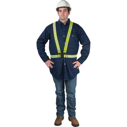 Standard-Duty Safety Harness, High Visibility Lime-Yellow, Silver Reflective Colour, Medium Distribution Jean Lapalme