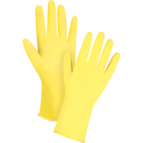 Canary Yellow Chemical-Resistant Gloves, Size 7, 12" L, Latex, Flock-Lined Inner Lining, 15-mil Distribution Jean Lapalme
