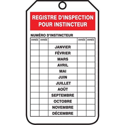 Safety Tags, Cardstock, 3-1/8" W x 5-7/8" H, French Distribution Jean Lapalme
