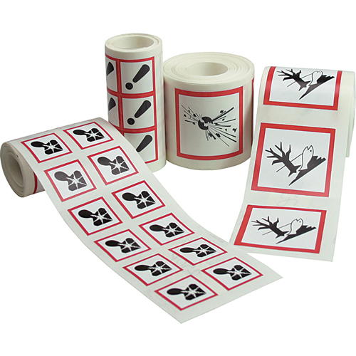 &eacute;tiquettes avec pictogrammes SGH, Papier, Rouleau, 4" lo x 4" la Distribution Jean Lapalme