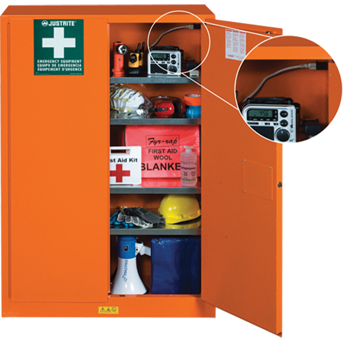 Armoires de rangement pour pr&eacute;paration aux situations d'urgence, Acier, 4 Tablettes, 65" h x 43" la x 18" P, Orange Distribution Jean Lapalme