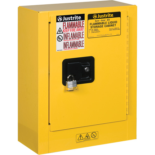 Sure-Grip&reg; EX Mini Flammable Safety Cabinet, 2 Gal., 1 Door, 17" W x 22" H x 8" D Distribution Jean Lapalme