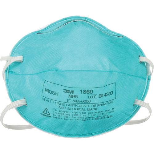 Respirateur 1860 contre les particules pour les soins de la sant&eacute;, N95, Certifi&eacute; NIOSH Distribution Jean Lapalme