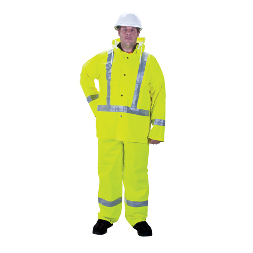 RZ900 Premium Traffic Rain Suit, Polyester, Small, High Visibility Lime-Yellow Distribution Jean Lapalme