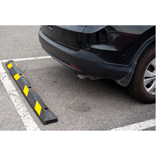 Parking Curb, Rubber, 6' L, Black/Yellow Distribution Jean Lapalme