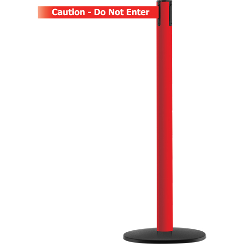 Advance TensaBarrier&reg; Barrier Post, Steel, 36" H, White/Red Tape, 7.5' Tape Length Distribution Jean Lapalme