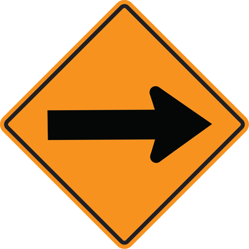 Arrow Roll-Up Temporary Conditions Sign , 24" x 24", Vinyl, Pictogram Distribution Jean Lapalme
